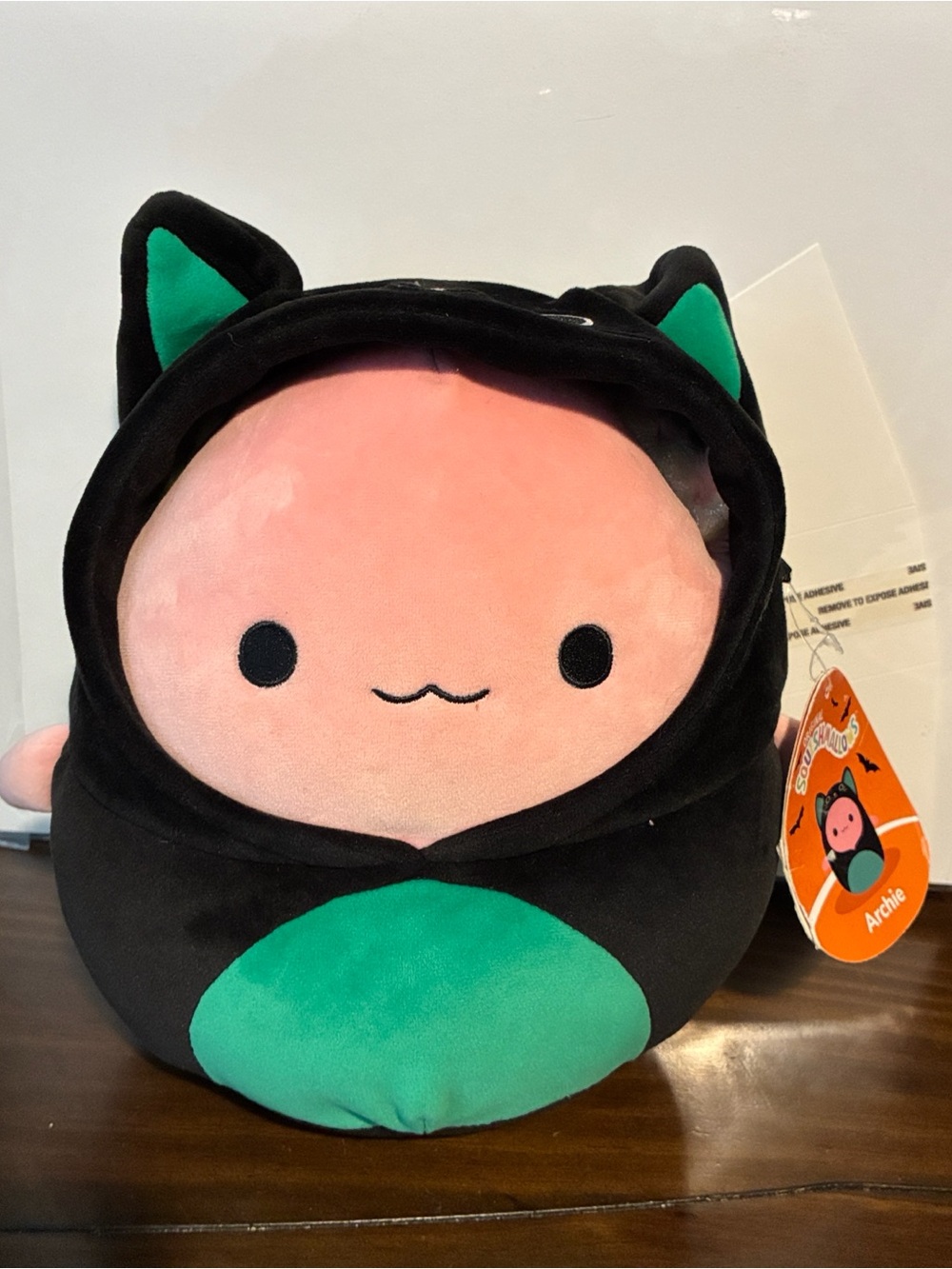 Squishmallow Archie in Black Cat Halloween Costume